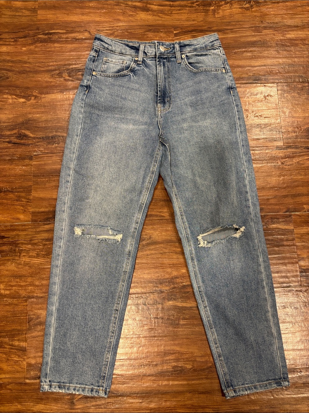 wild fable Distressed Light Blue High Waisted Mom Jeans